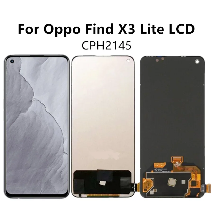 Фото AMOLED/TFT 6.43 inch For Oppo Find X3 Lite LCD screen touch screen digital converter assembly replacement CPH2145 LCD №1