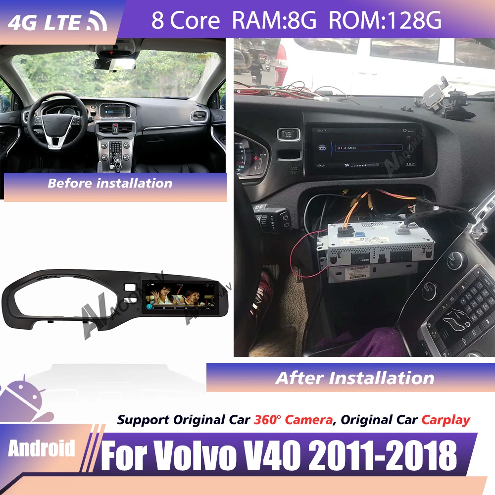 

Автомобильный радиоприемник android плеер для Volvo V40 2011-2018 головное устройство с сенсорным экраном Carplay автомобильный стерео рекордер Беспрово...