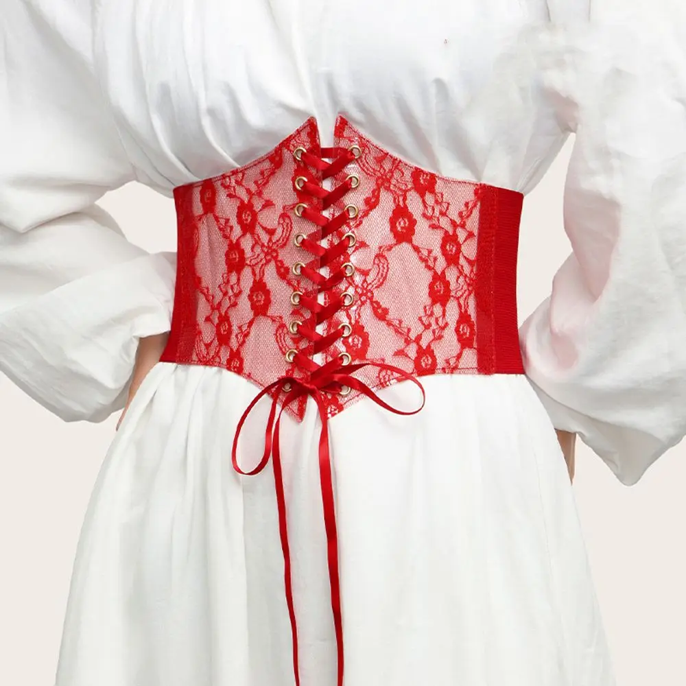 

Adjustable Sexy Waist Bandage Dress Girdle Outfits Women Lace Corset Belt Harness Waistband Waist Corset Cummerbunds