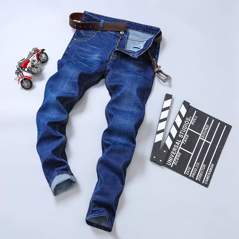 2022New Wang Brand New Men's Black Jeans Business Fashion Classic Style Elastic Slim Trousers  Male