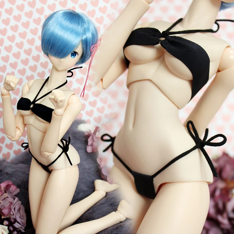 

D04-A663 handmade toy 1/3 DD 1/4 MDD MSD Doll BJD/SD doll clothes Black Sexy Strap Halter Swimsuit underwear 2pcs/set