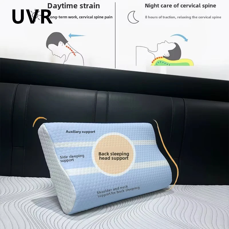 Фото UVR Подушка из пены с эффектом памяти с медленным отскоком Подушка для одного шеи Подушка для сна Удобная и прочная подушка для взрослых без складок №4