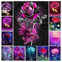 gatyztory painting by number rose flowers diy frame kits handpainted art drawing on canvas pictures by numbers gift home decor