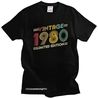 retro vintage made in 1980 men camisas mend 40th birthday 40 years old anniversary t shirt pre shrunk cotton tee tops