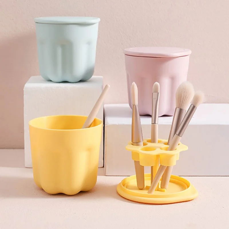

Makeup Brushes Storage Brush Holder Air-Dry Stand Rack Makeup Brushes Shelf Box Brush Cleaning Tool Brush Cleaner
