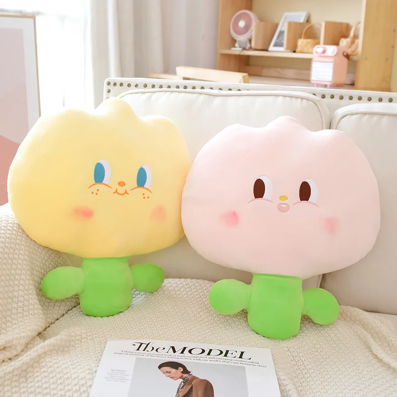 

Cute Tulip Plush Pillow Toy Cartoon Lovely Stuffed Plant Pink Tulip Plushies Doll Sofa Cushion Kawaii Room Decor Holiday Gifts