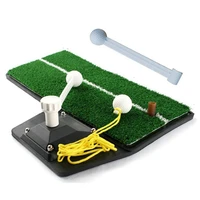 golf practice mat swing practice golf batting mat with turning stick golf swing trainer indoor golf game stimulator