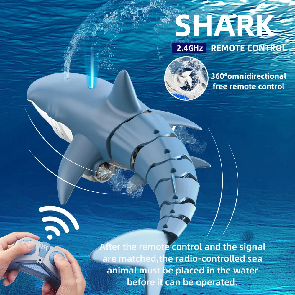 

Smart Rc Shark Machine Whale Spray Water Toys for Boys RC Animals 30-40m De Controle Remoto Robots Fish Electric Toys for Kids