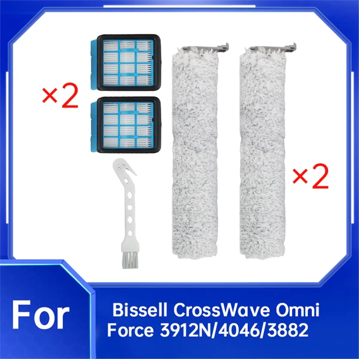 Фото Аксессуары для пылесосов Bissell CrossWave Omni Force 3912N/4046/3882: сменная роликовая щетка и HEPA-фильтры №4