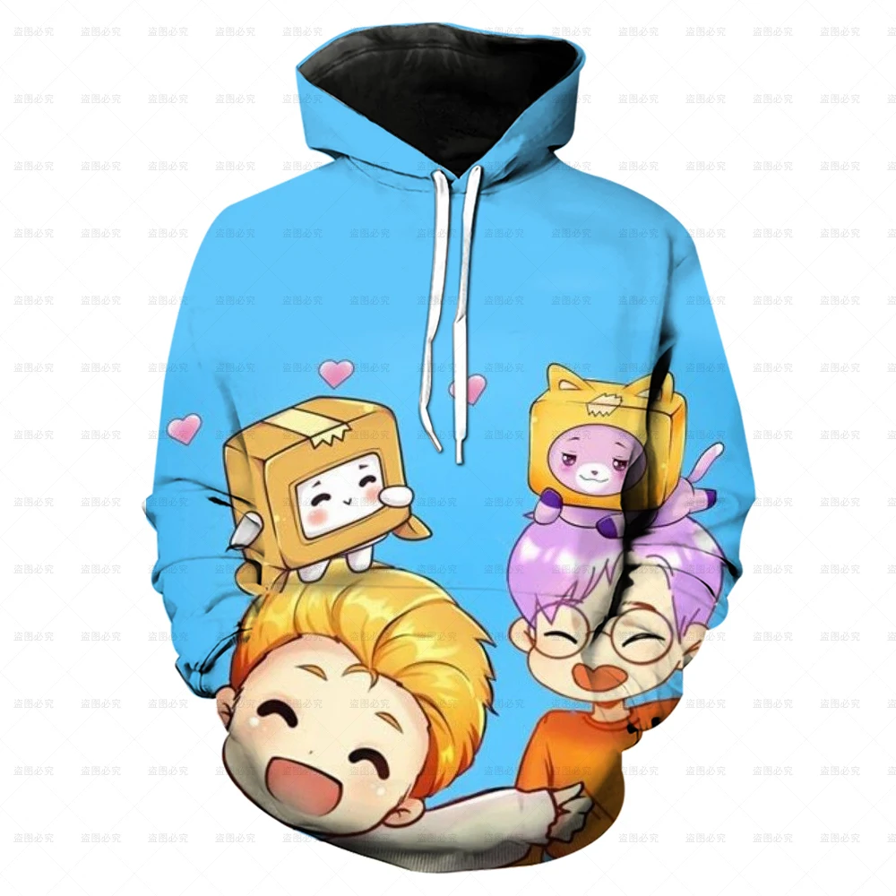 

Lankybox 3D Printed Children's Hoodie Fashion Boys Girls Spring and Autumn Long Sleeve Hoodie Hot Sale Children's Casual Street