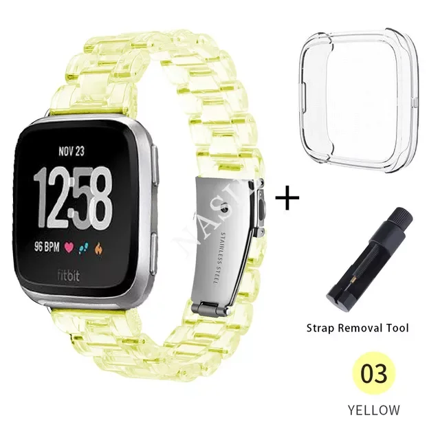 Transparent Band + Case for Fitbit Versa 3/Sense Strap Smart Watch Soft TPU Protective Cover for Fitbit Versa 2 Versa Lite
