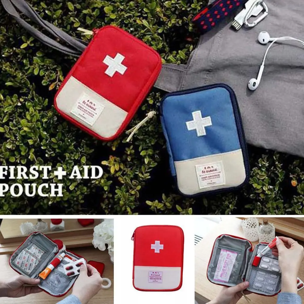 

1pcs Portable Organizer Mini Travel Bag First Aid Emergency Medical Kit Survival Bag Wrap Gear Hunt Small Medicine Kit