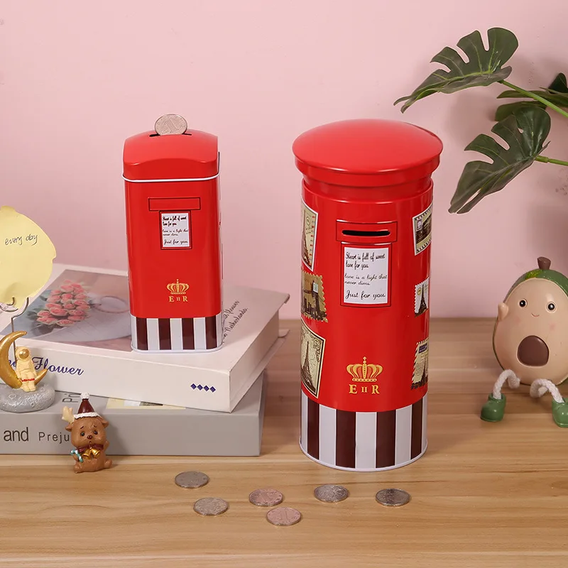 Piggy Bank Mailbox Money Box Desktop Metal Crafts Decoration Save Coin Bank Kids Birthday Gifts