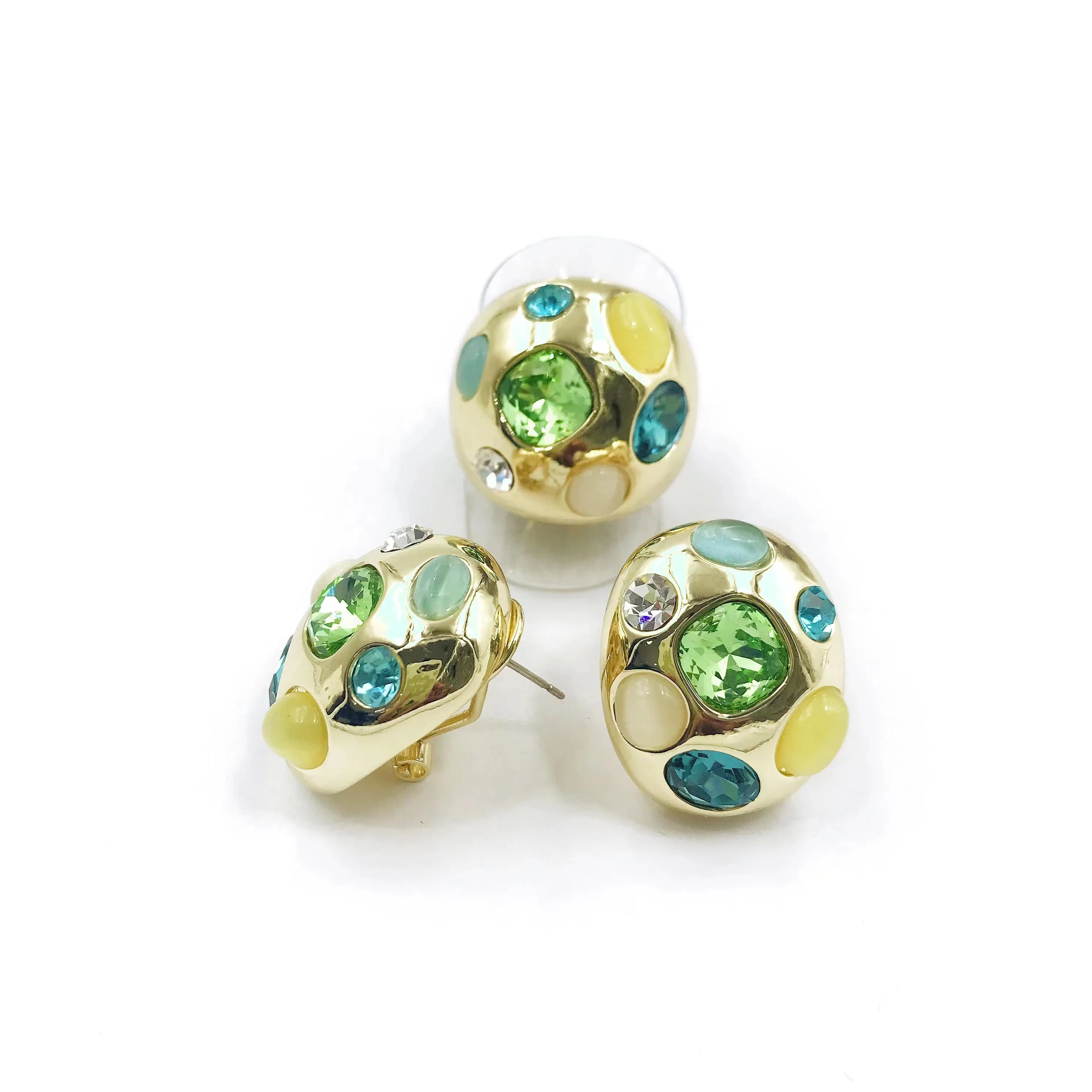 

Комплект женских колец и серег с разноцветным фианитом, 2 шт.