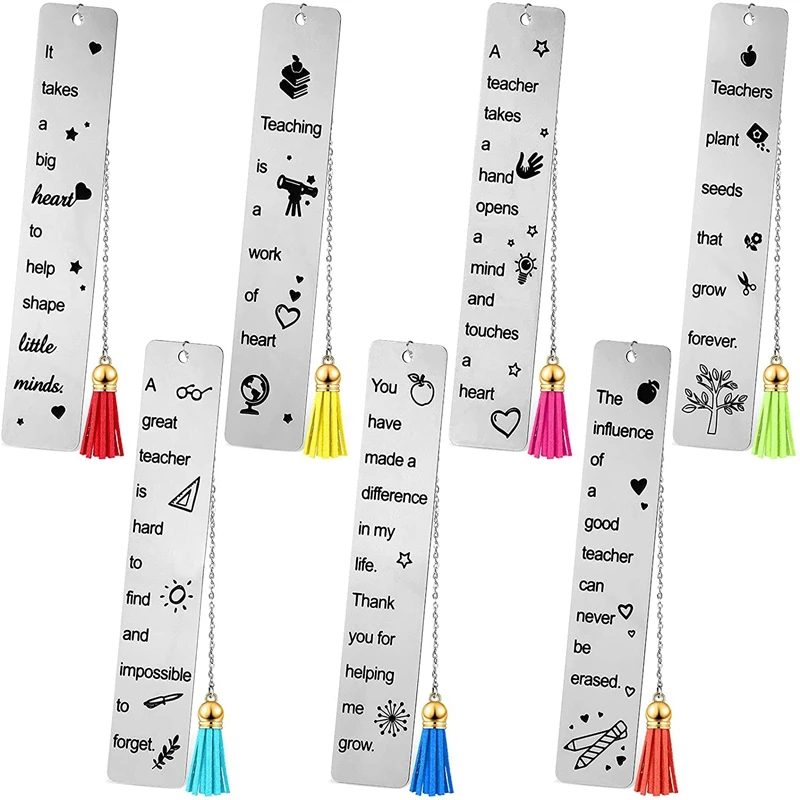 

7 шт., металлические закладки для учителей, с подвеской