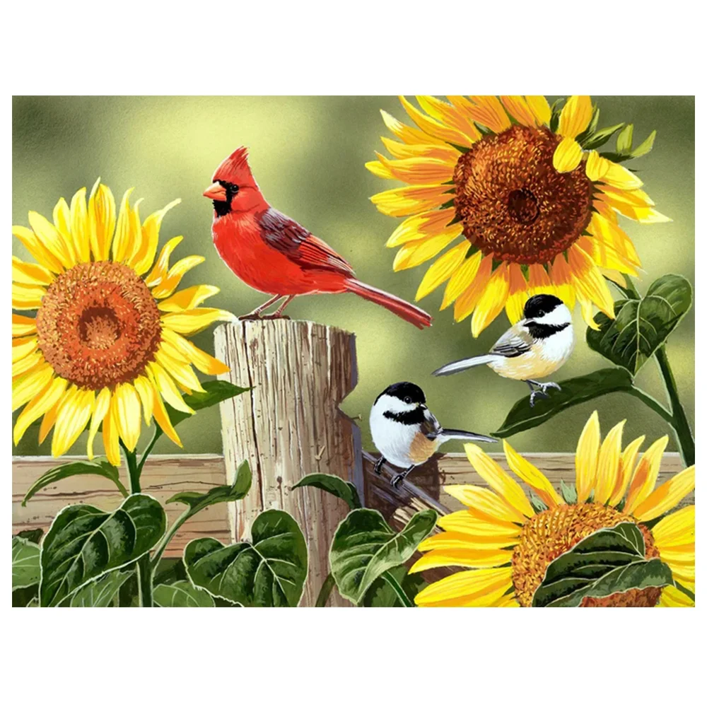 

5D Hot Sale Diamond Painting New product handwork Sunflowers and Songbirds Cross stitch Living Room and Bedroom Decorative Gift