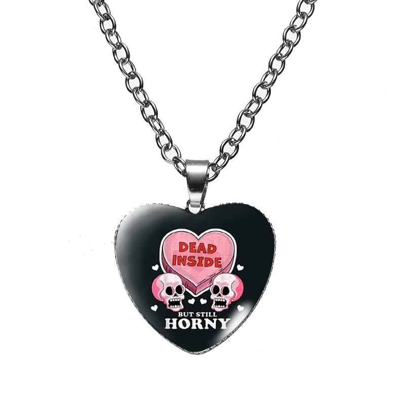 Ожерелье с надписью Dead Inside но еще ороговее для женщин милая цепочка на шею