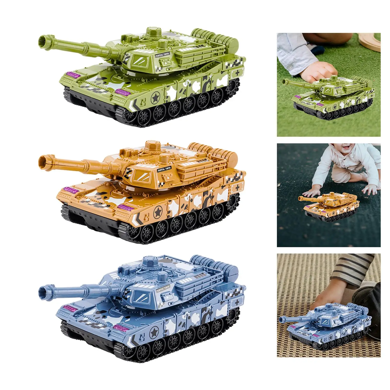Фото Игрушки-танки с откатным механизмом, реалистичные портативные сувениры для вечеринок, прочный креативный автомобиль для детей 3-7 лет, подарок для девочек и мальчиков №2