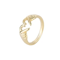 new 18k gold creative heart gesture ring women girl smooth metal opening adjustable kpop hippie summer jewelry accessoires gift