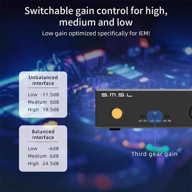 SMSL H300 Усилитель для наушников 6 35 мм 4 XLR RCA 10 Вт Полностью балансный малошумящий