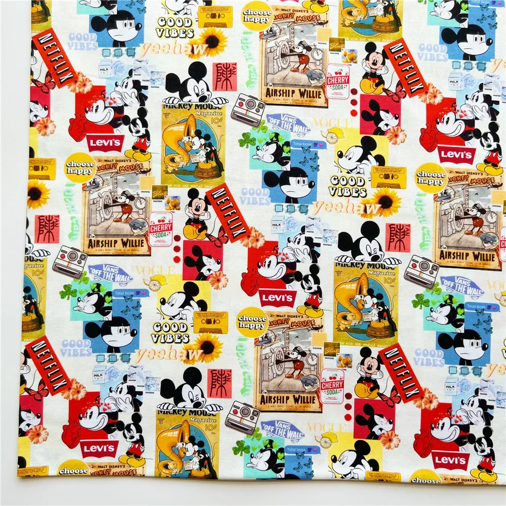 Распродажа семейные хлопковые ткани Disney Минни Микки Дамбо Лев король лоскутное