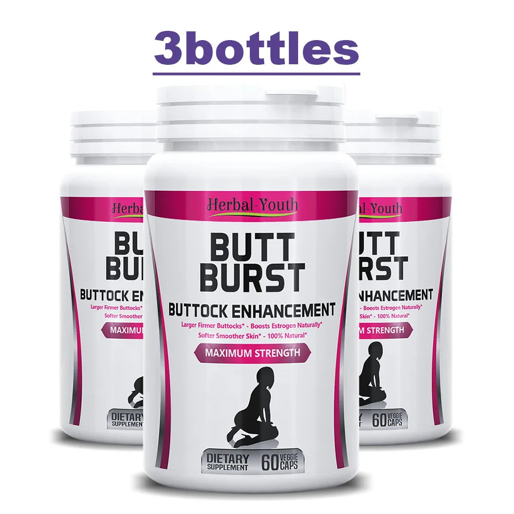 

3bottls BUTT BURST BUTTOCK ENHANCEMENT Larger Firmer Fuller Buttocks Breast Boosts Estro-gen Naturally Softer Smoother Skin
