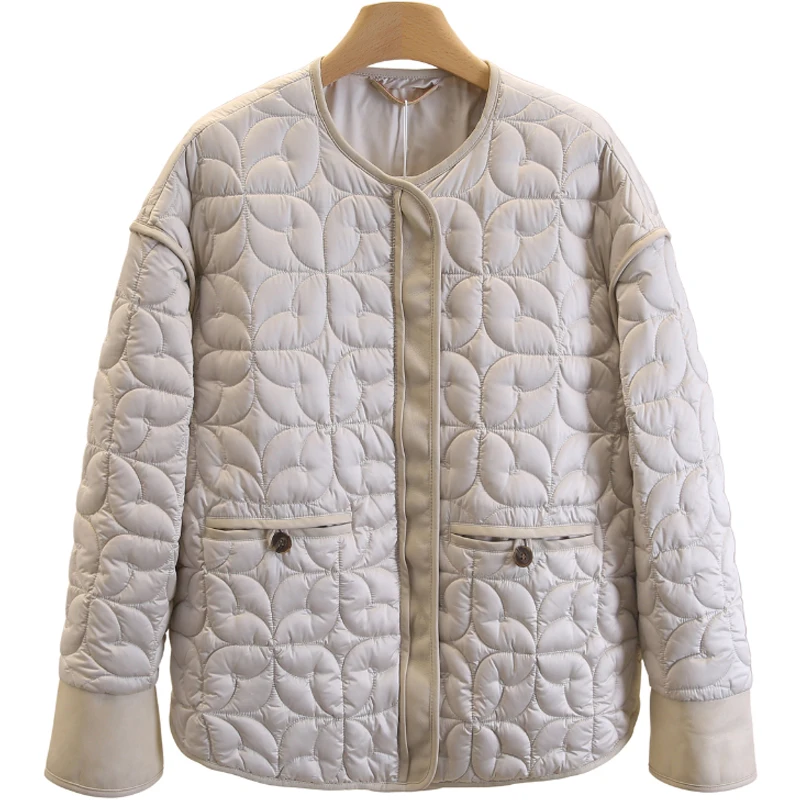 90 Белый гусиный пух [Li] Высокий бархатный объем 200 г свободный однотонный пуховик