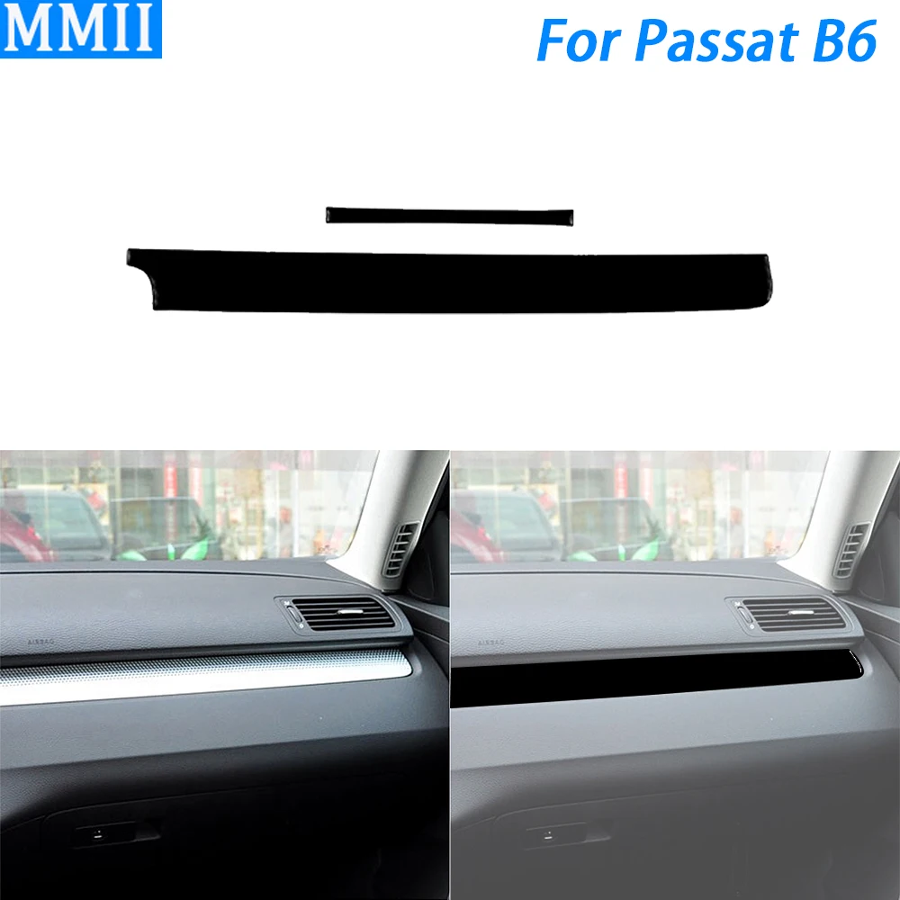 Фото Для Volkswagen Passat B6 2006-2011 Piano Black Co-pilot панель приборной панели отделка крышка салона автомобиля аксессуары наклейка №1