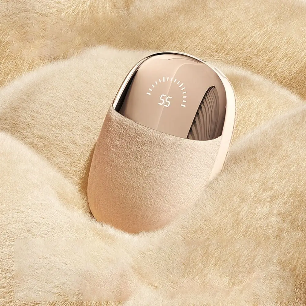 USB-C перезаряжаемая карманная плюшевая грелка для рук с цифровым экраном