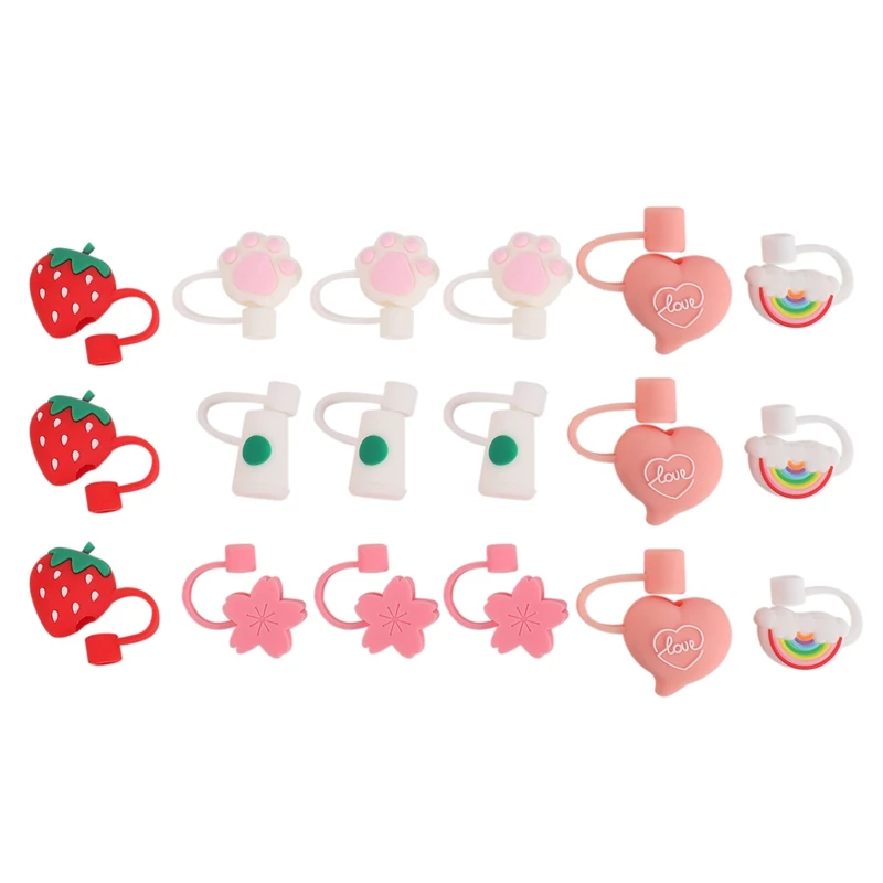 

Silicone Straw Tips Cover Reusable Drinking Straw Tips Lids Drinking Dust Caps Portable Cup Accessories