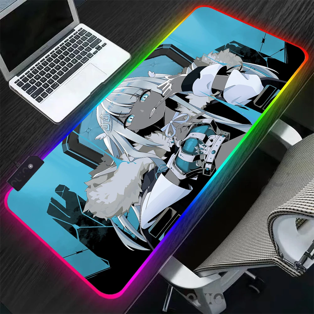 

Hololive King Cover Art RGB Mouse Pad XXL Gaming Mousepad LED Mausepad Gamer Mouse Carpet Big Mouse Mat PC Desk Pad with Backlit