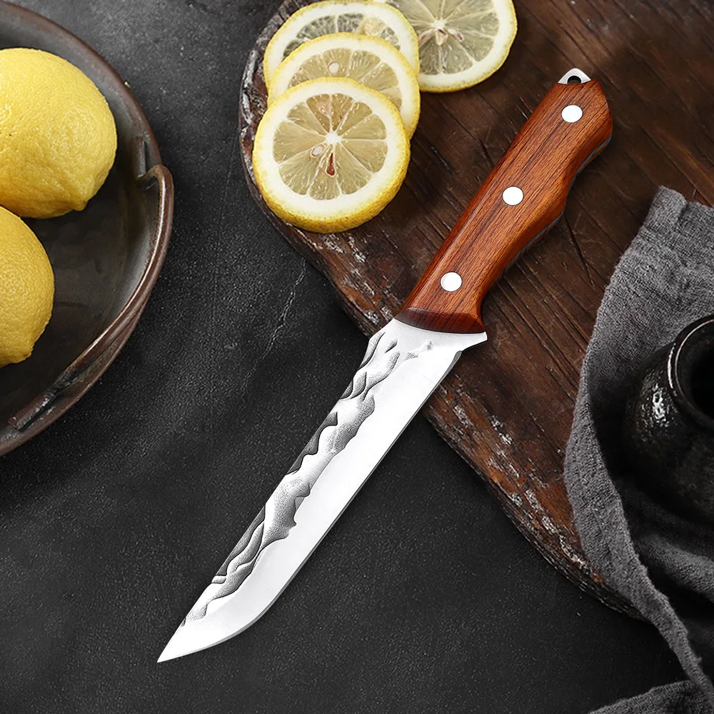 Кованый нож для мясника из нержавеющей стали шеф-повара сербской измельчения