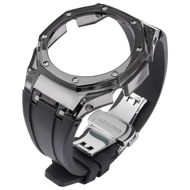 Rubber Wristband + PC Case For Casio G-SHOCK GA 2100 2110 Water-proof Silicone Strap GA2100 GA2110 Replacement Men Woman Watch