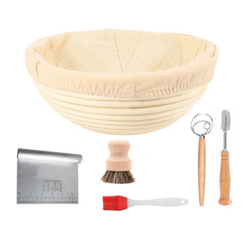 

Корзина для хлеба Banneton, 9 дюймов, круглая корзина для изготовления хлеба ручной работы, для профессионального и домашнего использования