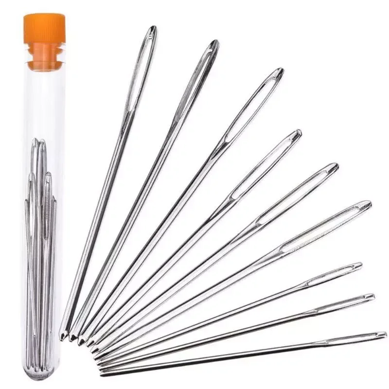 

9 PCS Large Eye Blunt Sewing Needles Cross Stitch Knitting Needle Handmade Leather Embroidery Thread Needle Sewing Accessories