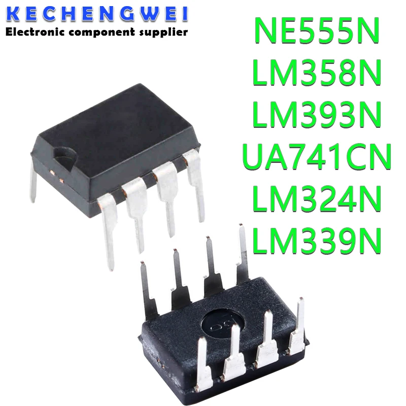 20 шт., схема усилителя UA741 LM324 LM393 LM339 NE555 LM358 DIP LM358N LM324N LM339N LM393N NE555P UA741CN DIP8 DIP14, Новая интегральная схема усилителя