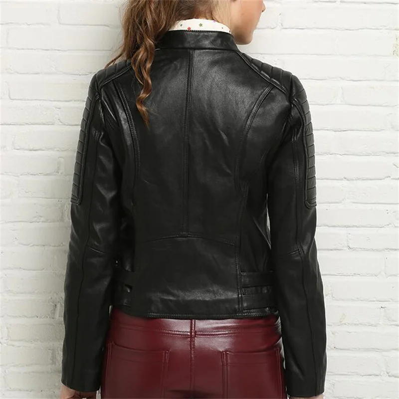 2020 spring and autumn sheepskin coats womens motorcycle genuine leather jacket women slim jackets jaqueta de couro motoqueiro enlarge
