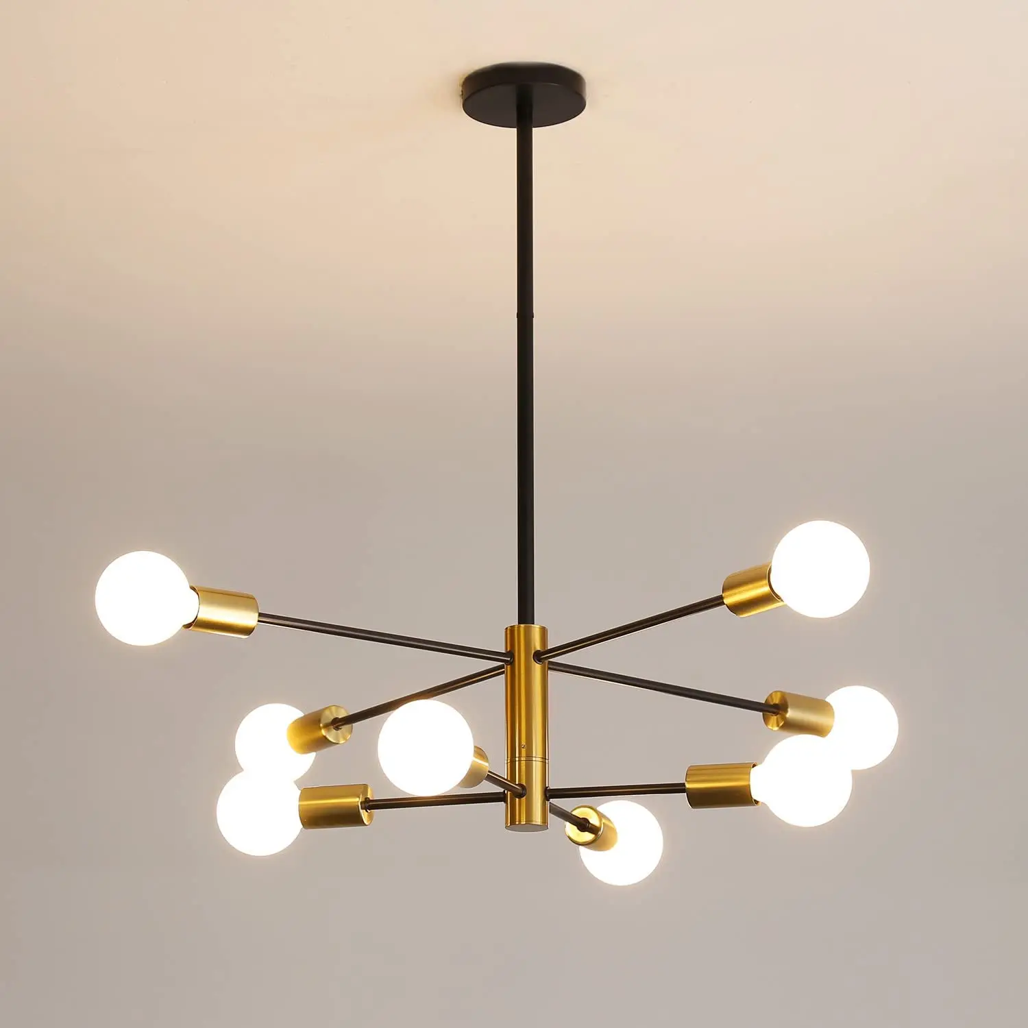 

Vintage Pendant Ceiling Light, 360° Angle Adjustable E27 4/6/8 Arm Ceiling Lights, Modern Industrial Chandelier for Living Room,