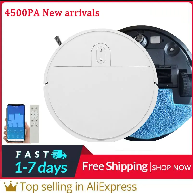 4500PA Smart Robot Vacuum Cleaner APP Wireless Auto-Recharge Map Navigation Floor Sweeping Machine Vacuum Cleaner For Home