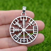 nostalgia icelandic vegvisir compass of vikings talisman goth viking chain necklace pendant for men women minimalist jewelry