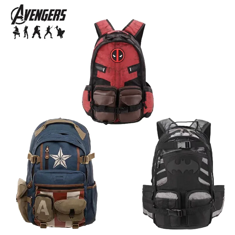 Школьная сумка с героями мультфильмов Marvel Мстители Капитан Америка Дэдпул