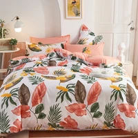 evich countryside style big leaf pattern luxury 3pcs bedding sets for single double king size pillowcase bedroom sheet comforter