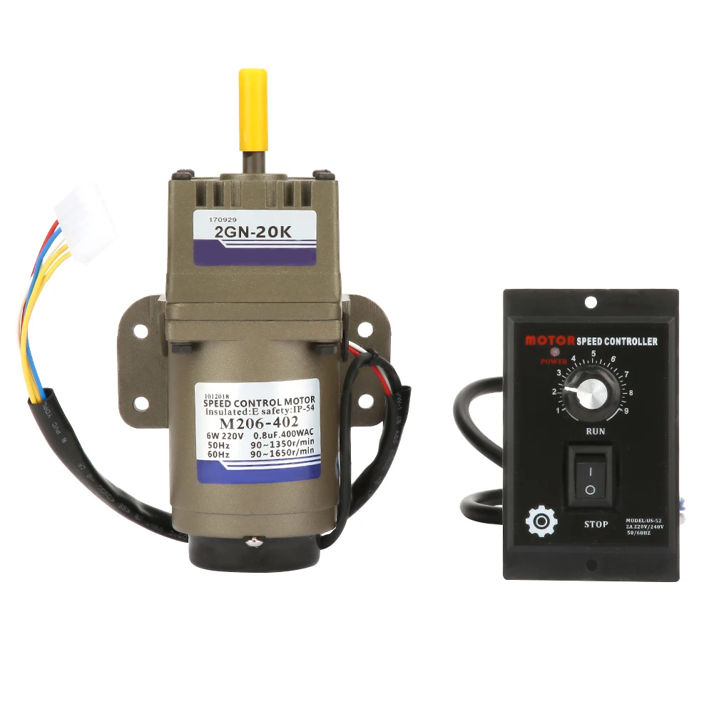 

AC 220V 6W Single Phase Asynchronous Gear Motor Deceleration Adjustable Speed (20K) AC Gear Motor