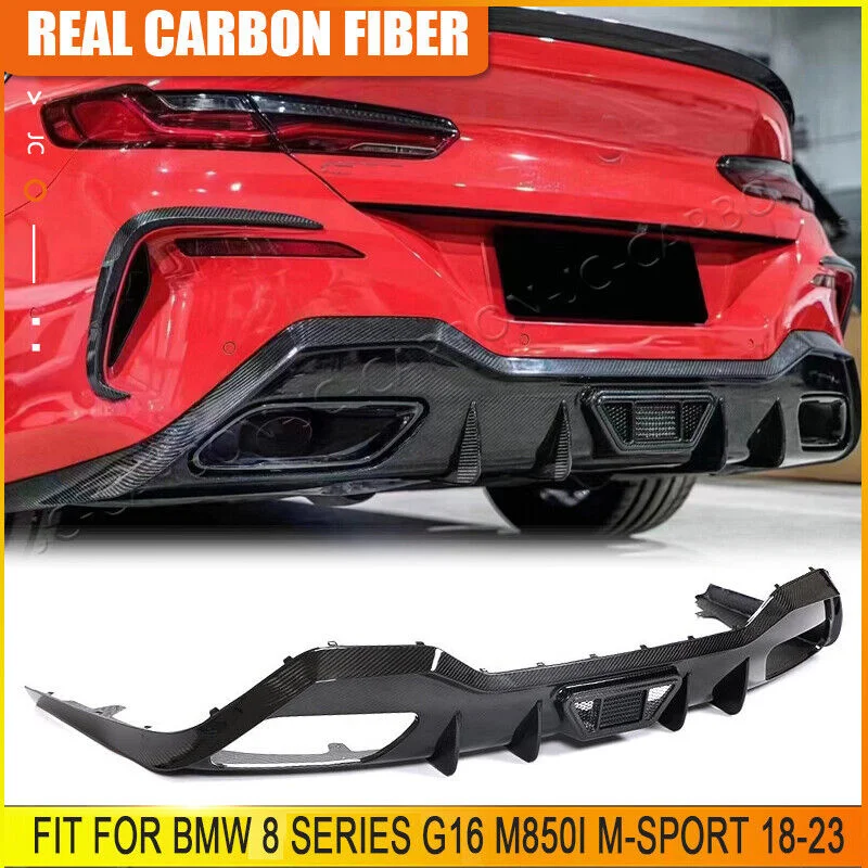 

For BMW 8Series G16 M850i M Sport 18-2023 Rear Bumper Diffuser Lip Carbon Fiber