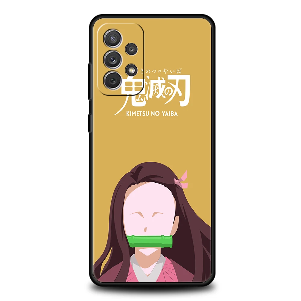 Kimetsu No Yaiba Silicone Case For Samsung Galaxy A32 A52 A13 A22 A72 A51 A71 A41 A11 A31 A21S 5G Luxury Phone Cover Shell Coque