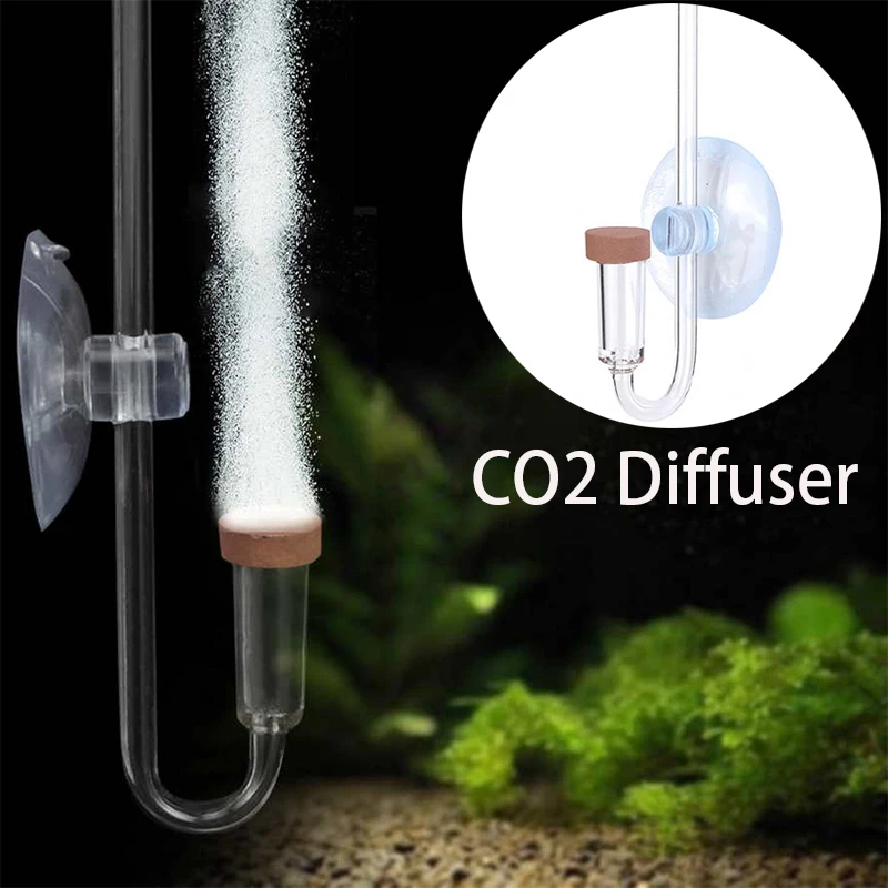 Прозрачный U-образный аквариумный акриловый очиститель CO2 с присоской