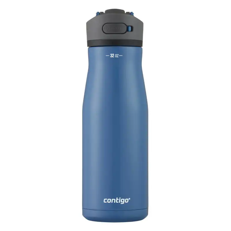 

Chill 2.0 33.38 oz Blue Corn and Insulated Stainless Steel Water Bottle with Straw Lid Flask running Foldable bottale Water bot