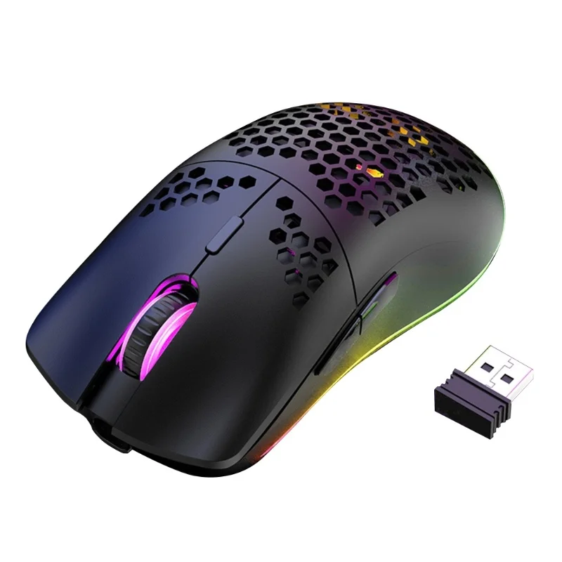 

2023 New XYH80 Hollow Cellular 2.4GHz Wireless Game Mouse 4-gear 3200 DPI RGB Notebook Computer Lighting Mouse Surprise Price