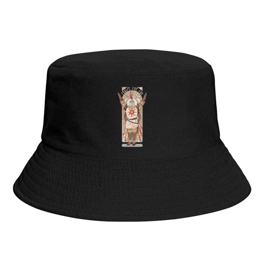 

New Unisex Polyester Dark Souls Praise The Sun Bucket Hat Women Summer Sunscreen Panama Gorros Elden Ring Role Playing Game Cap