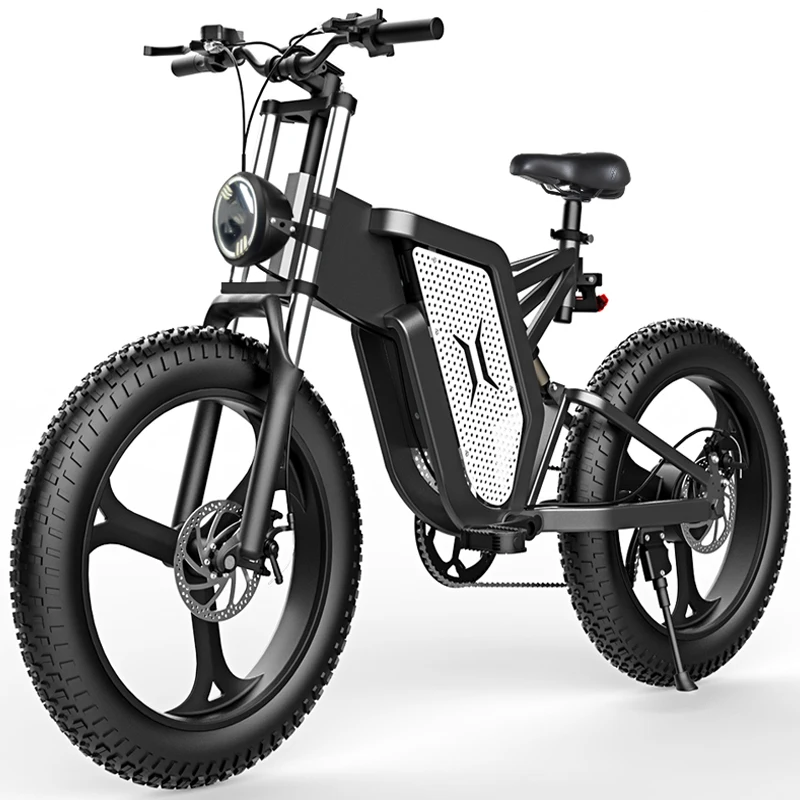 ZPW 2000W Electric Off-Road Bike 48V 20AH Ebike 20 Inch Fat Tire 50km/H Men's Mountain E Bike Beach Bicycle